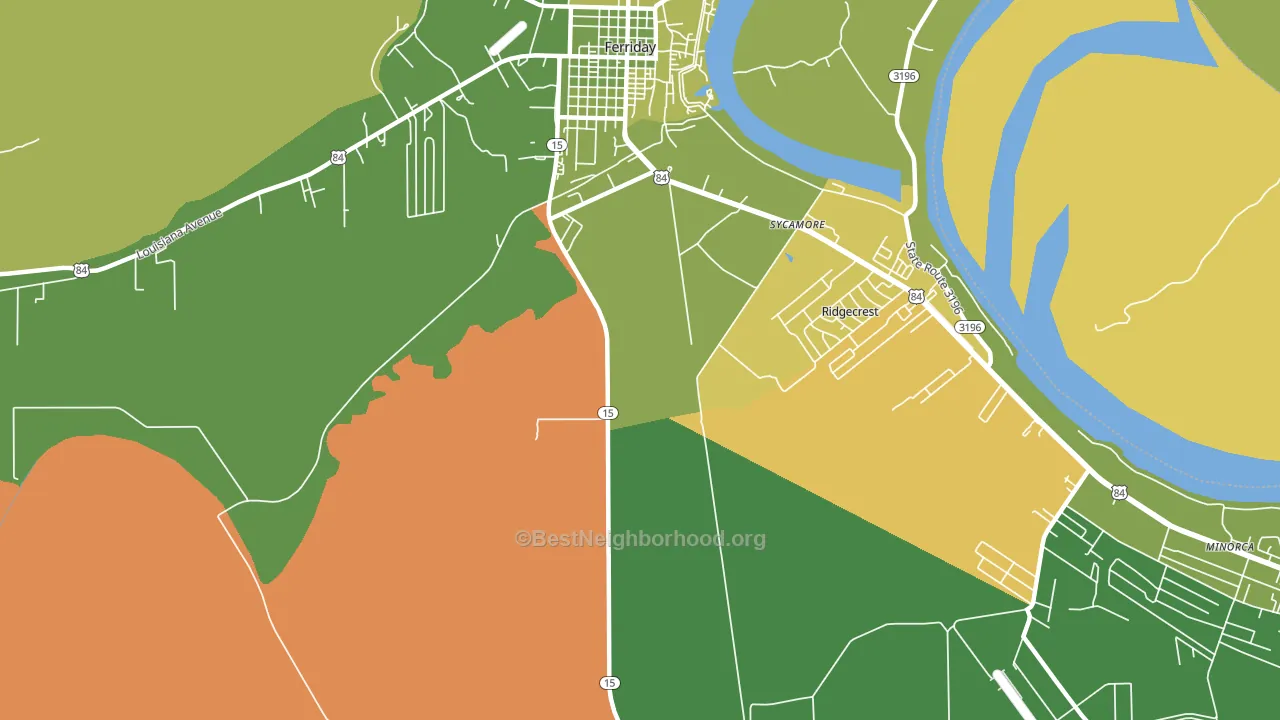 Ridgecrest, LA block-group voter-turnout map
