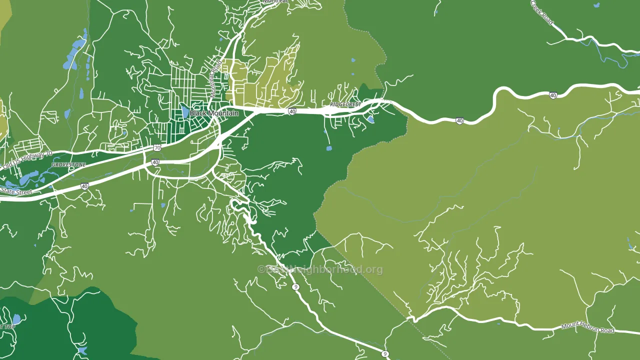 Ridgecrest, NC block-group voter-turnout map