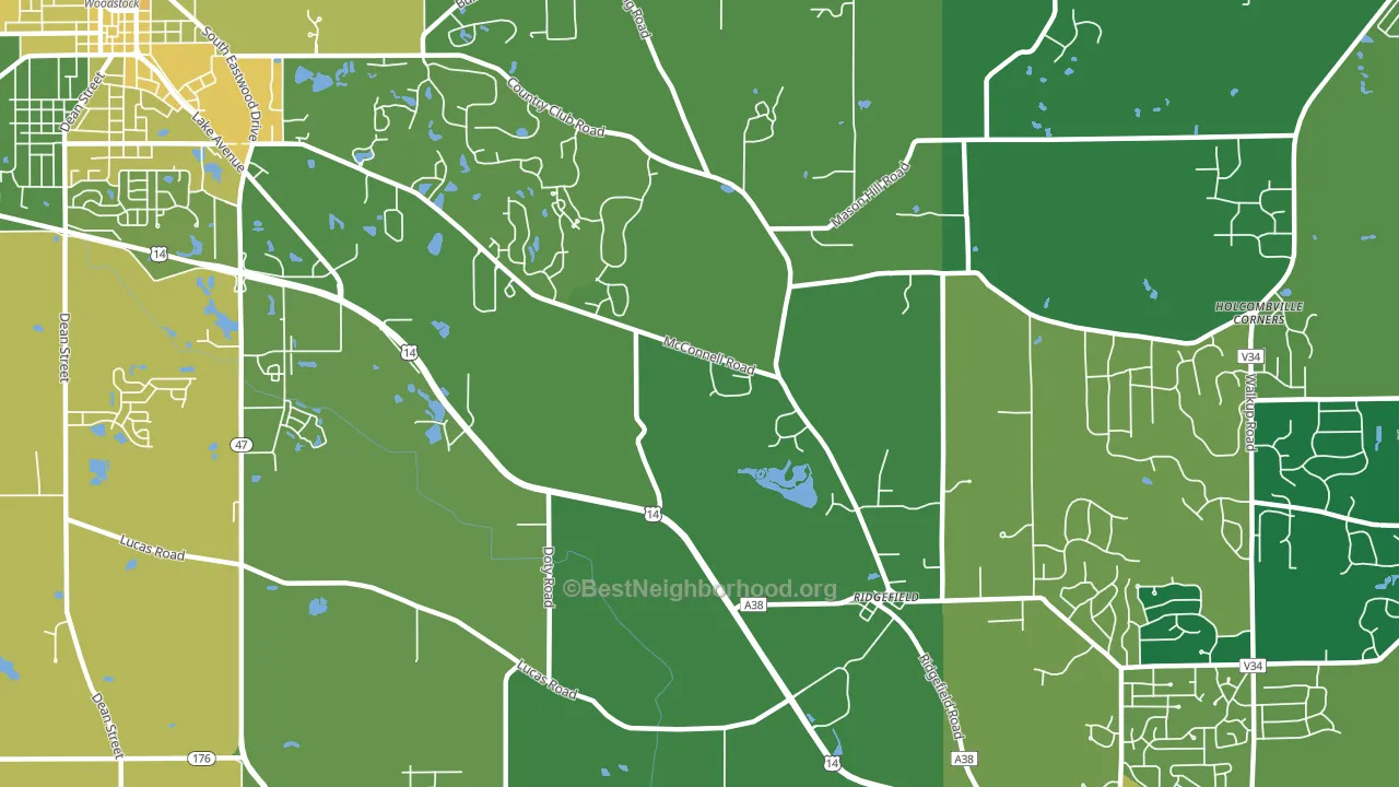 Ridgefield, IL block-group voter-turnout map