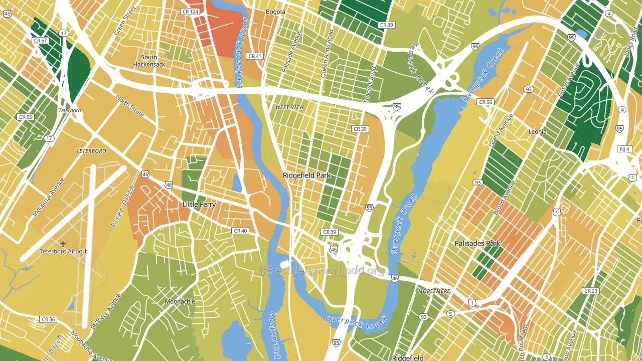 Ridgefield Park, NJ block-group voter-turnout map