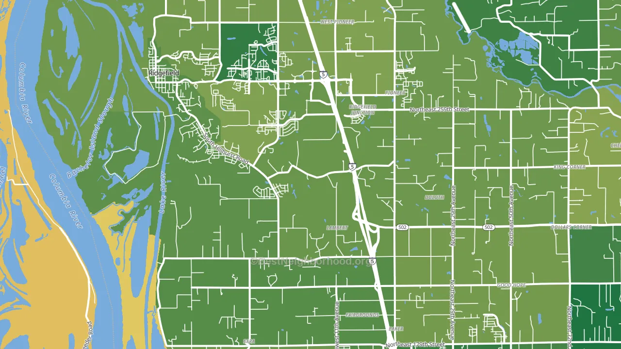 Ridgefield, WA block-group voter-turnout map