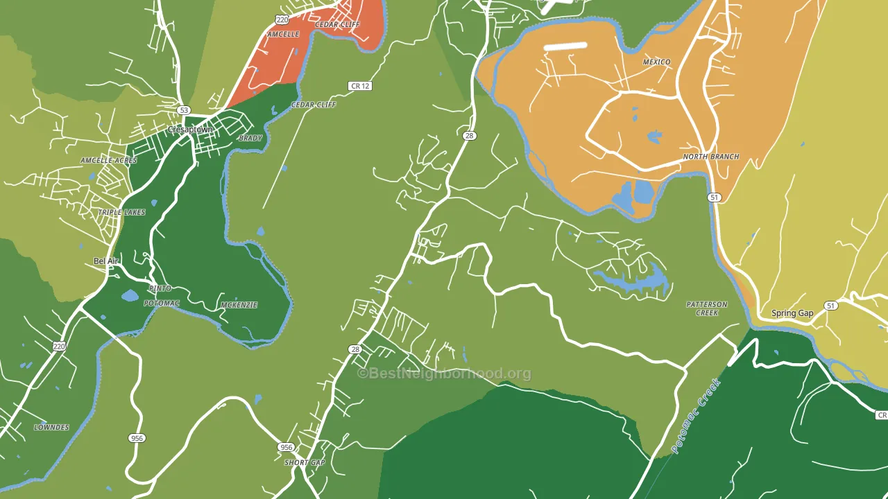 Ridgeley, WV block-group voter-turnout map