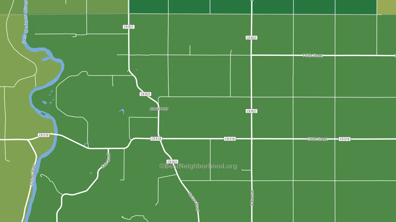Ridgeport, IA block-group voter-turnout map