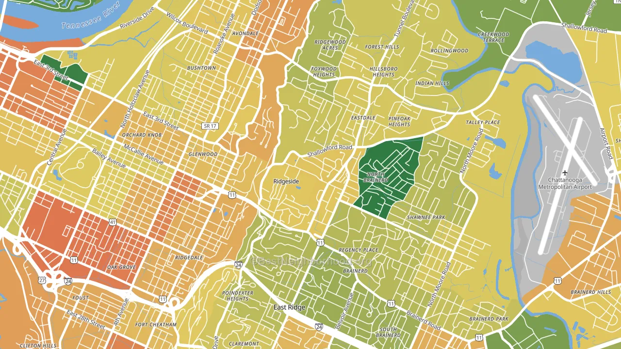 Ridgeside, TN block-group voter-turnout map
