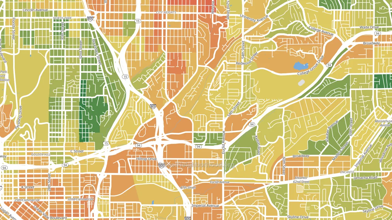 Ridgeview-Webster, San Diego, CA block-group voter-turnout map