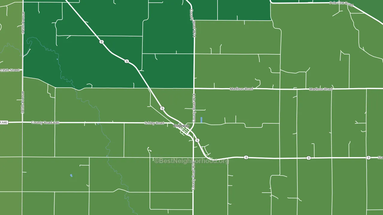 Ridgeway, IA block-group voter-turnout map