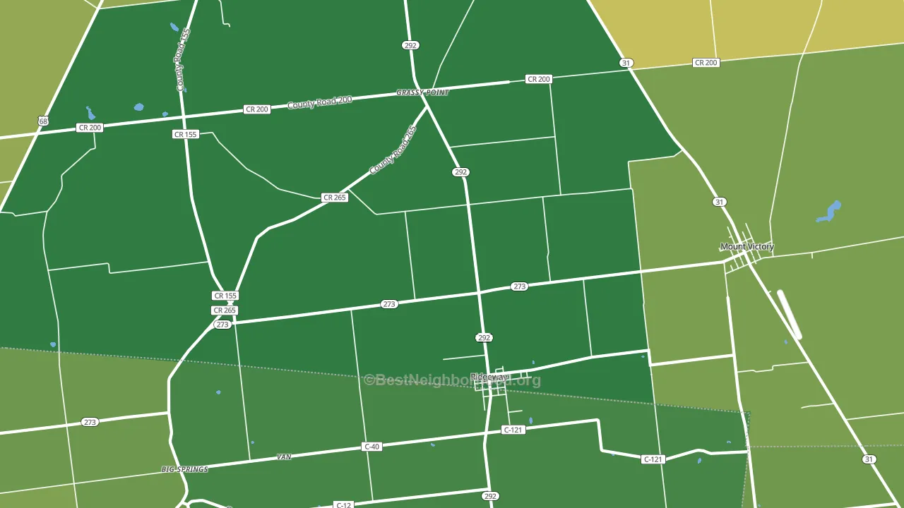 Ridgeway, OH block-group voter-turnout map