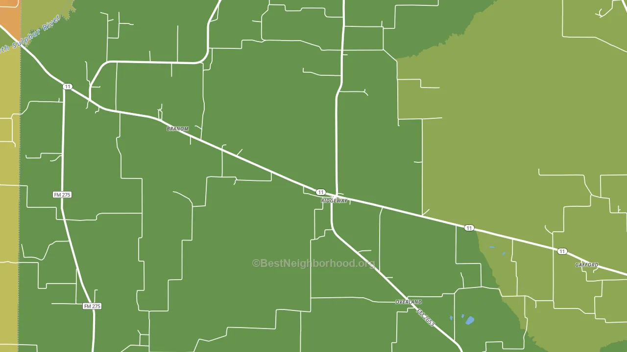 Ridgeway, TX block-group voter-turnout map