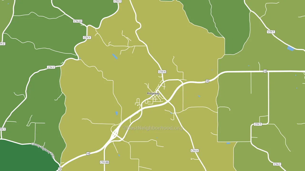 Ridgeway, WI block-group voter-turnout map