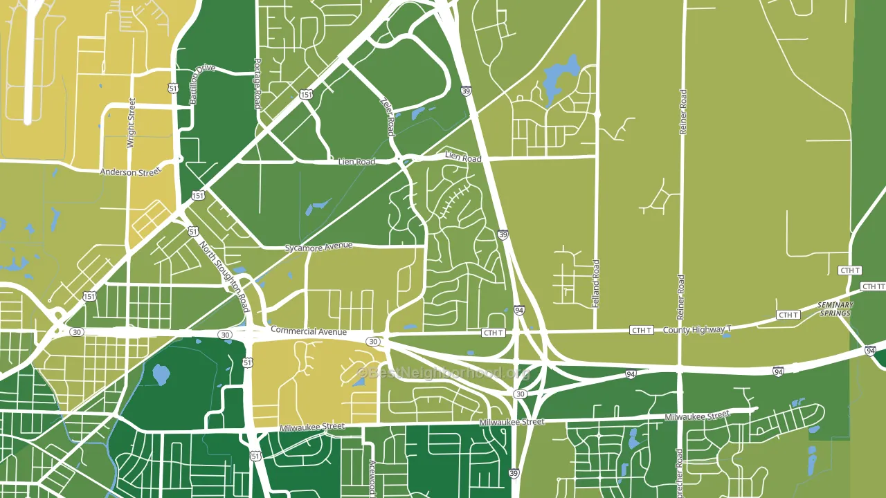 Ridgewood, Madison, WI block-group voter-turnout map
