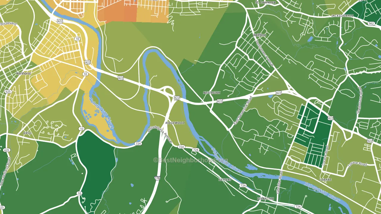 Ridgewood, PA block-group voter-turnout map