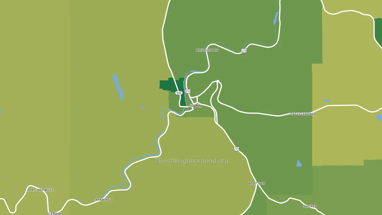 Ridgway, PA block-group voter-turnout map