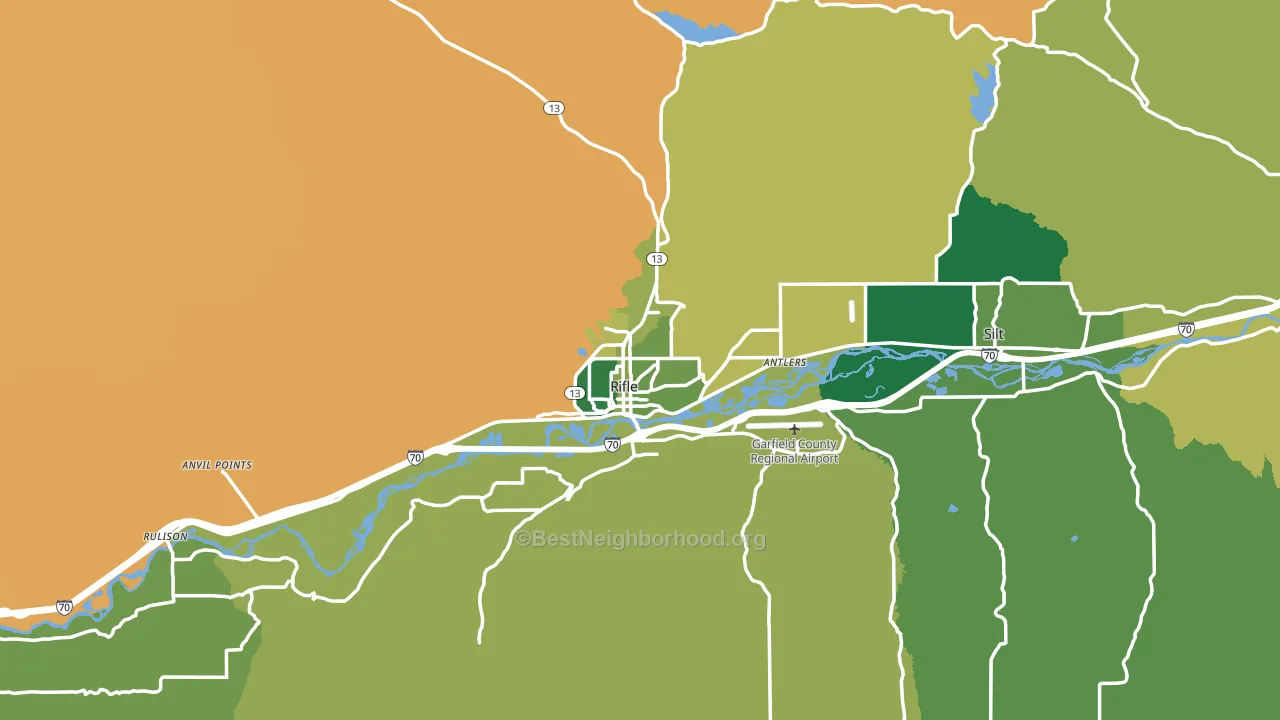 Rifle, CO block-group voter-turnout map