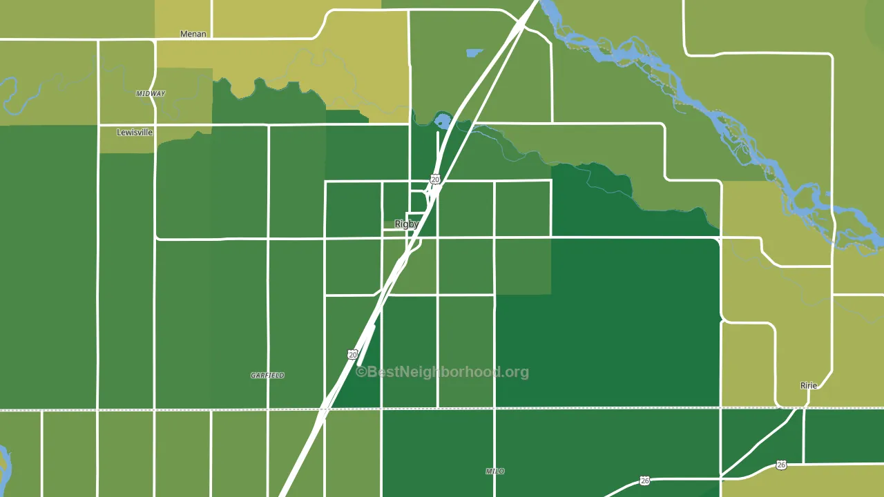 Rigby, ID block-group voter-turnout map