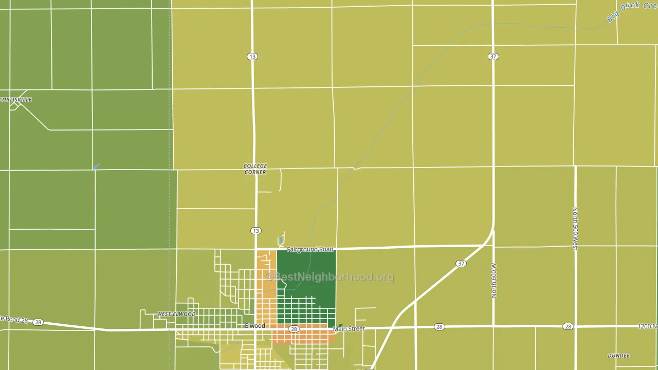 Rigdon, IN block-group voter-turnout map