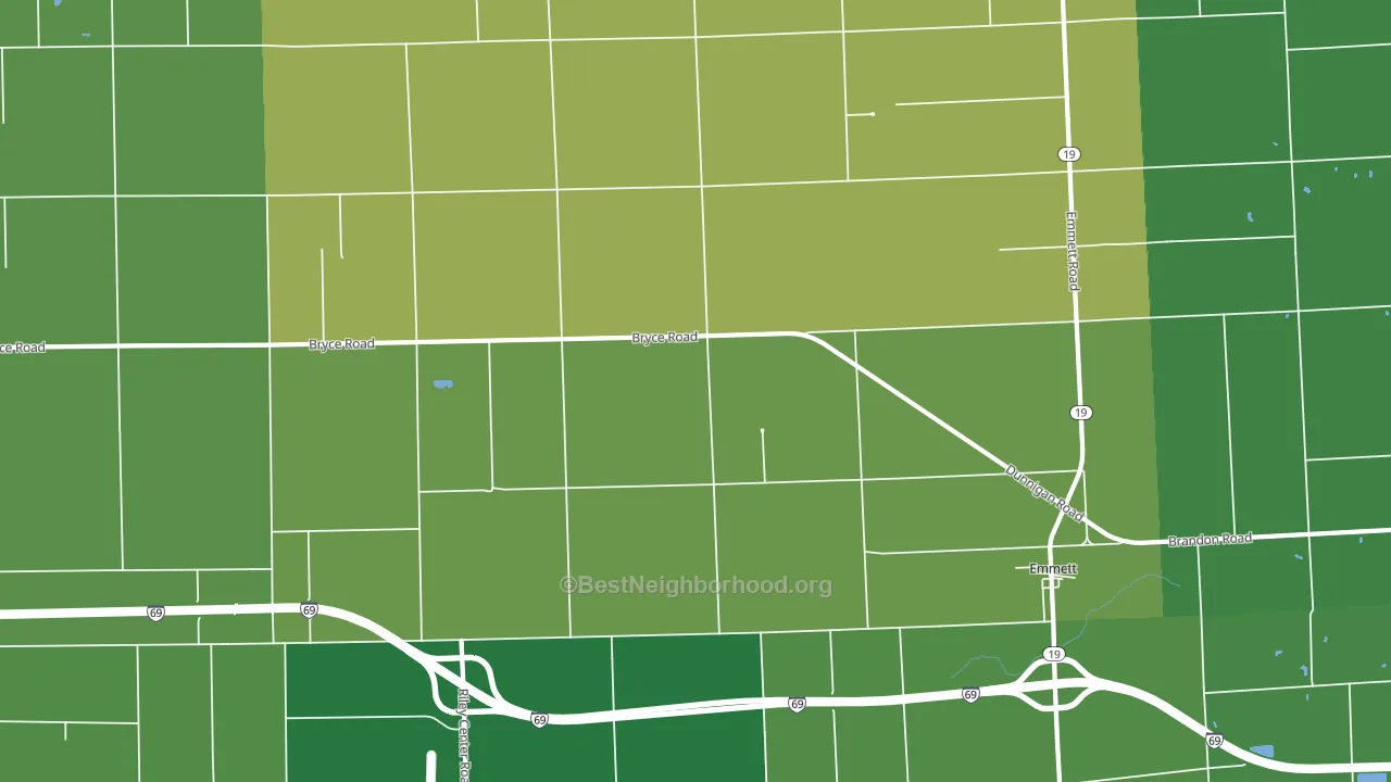 Riley Center, MI block-group voter-turnout map