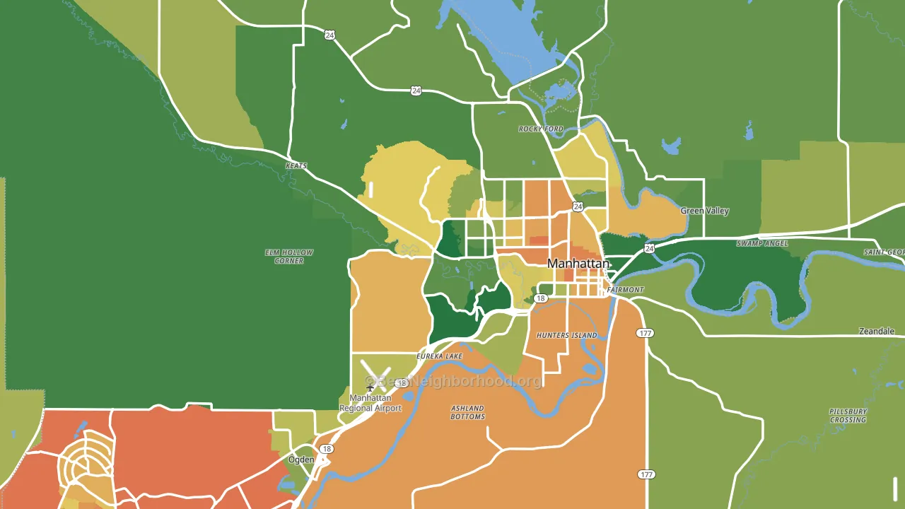 Riley County, KS block-group voter-turnout map
