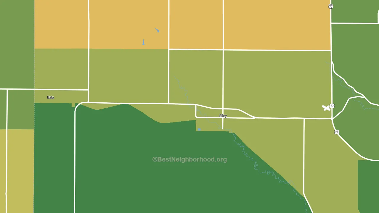 Riley, KS block-group voter-turnout map