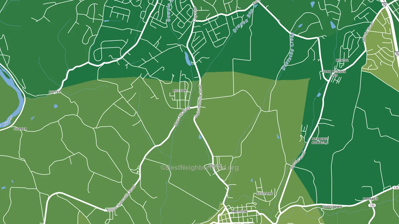 Rillton, PA block-group voter-turnout map