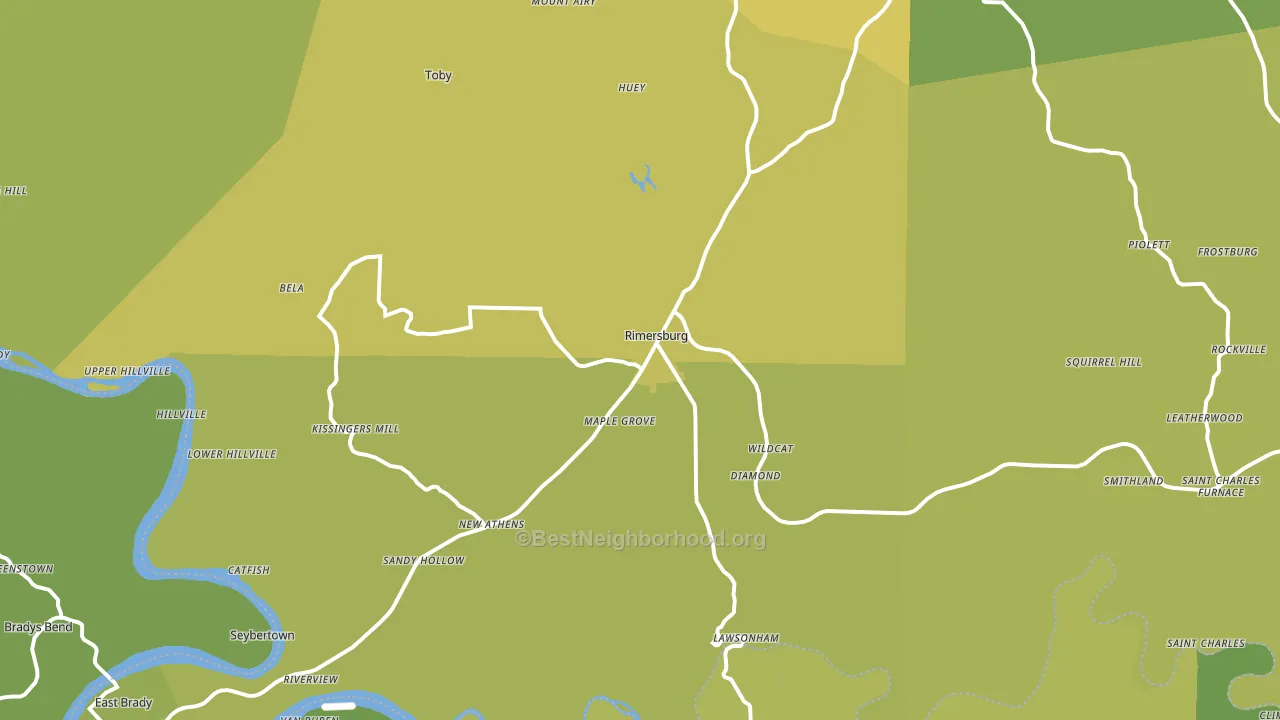 Rimersburg, PA block-group voter-turnout map