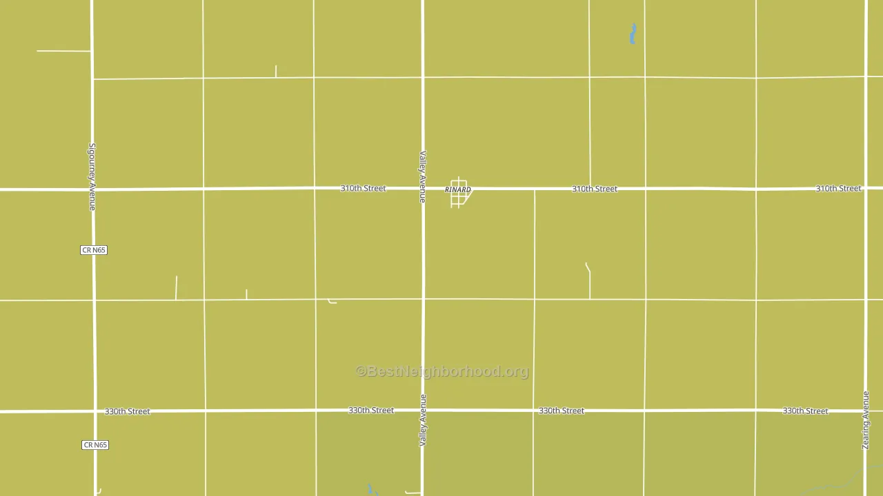 Rinard, IA block-group voter-turnout map