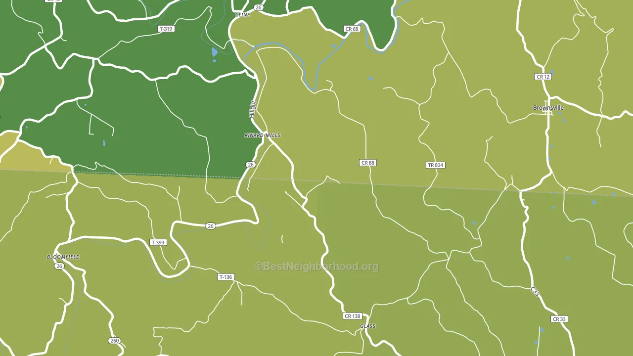 Rinard Mills, OH block-group voter-turnout map