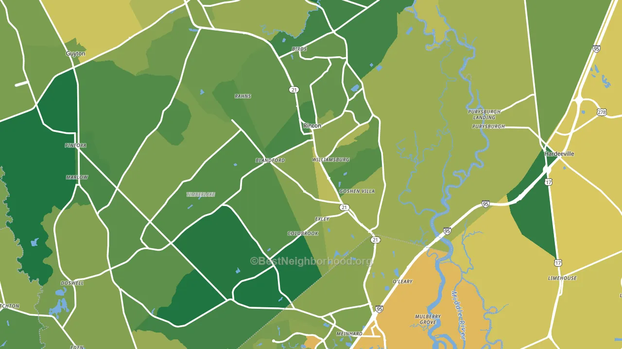 Rincon, GA block-group voter-turnout map