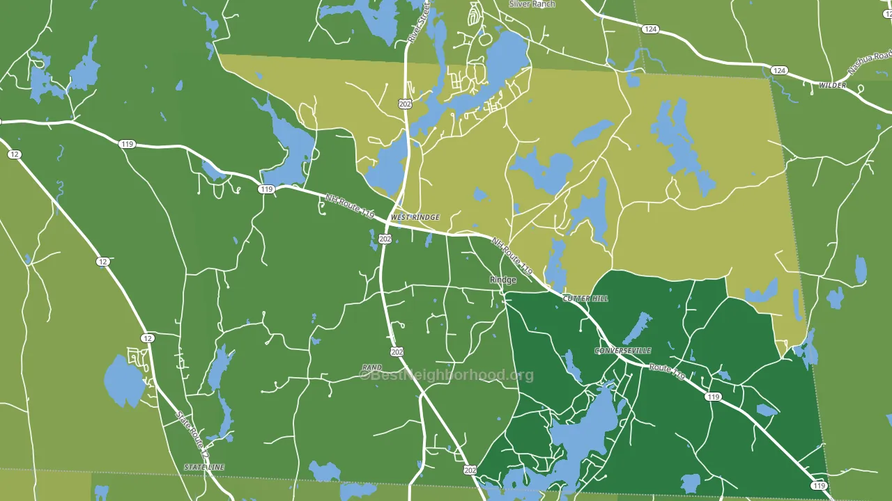 Rindge, NH block-group voter-turnout map