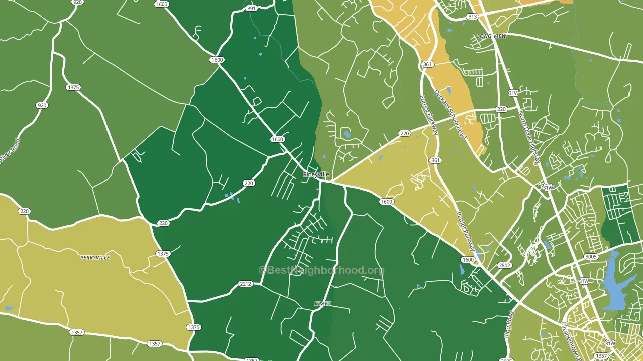 Rineyville, KY block-group voter-turnout map