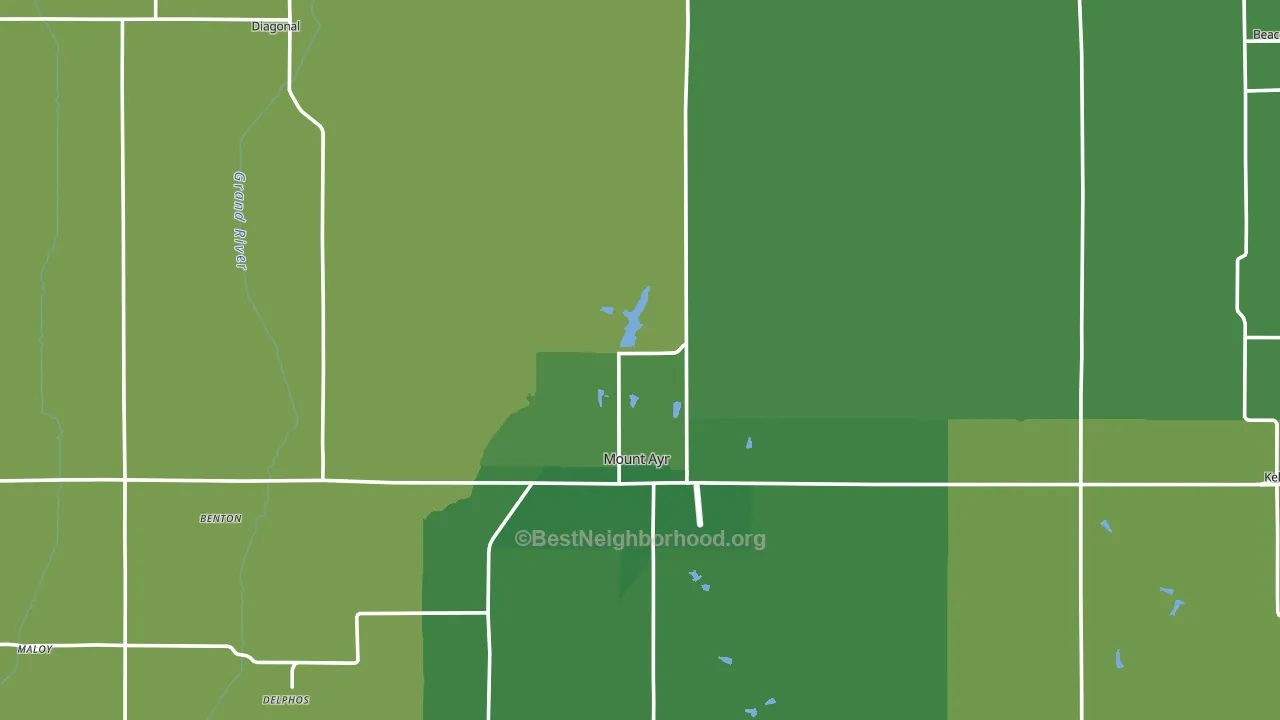 Ringgold County, IA block-group voter-turnout map