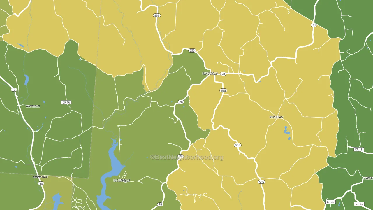 Ringgold, OH block-group voter-turnout map