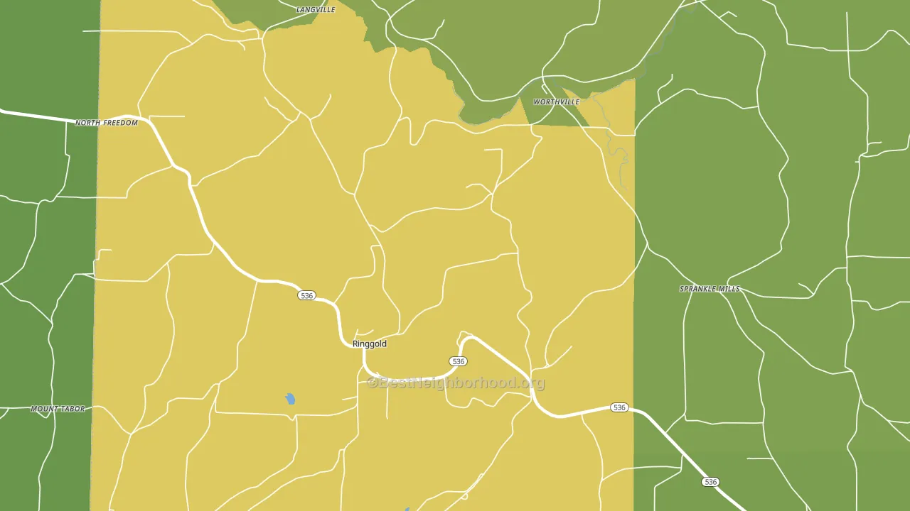 Ringgold, PA block-group voter-turnout map