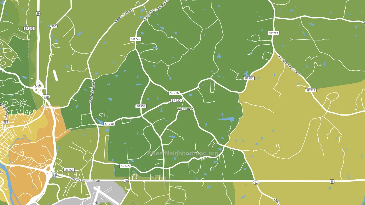 Ringgold, VA block-group voter-turnout map