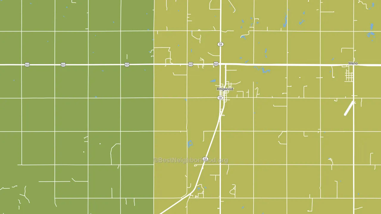 Ringwood, OK block-group voter-turnout map