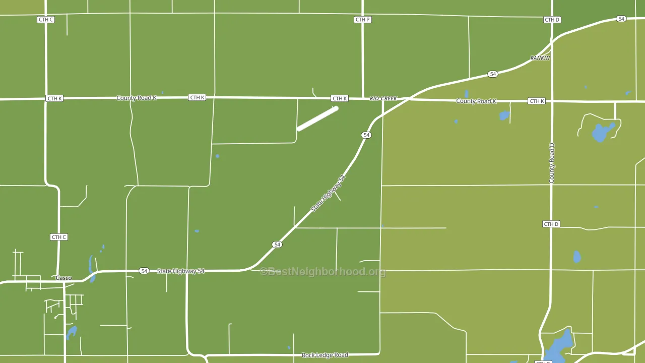 Rio Creek, WI block-group voter-turnout map