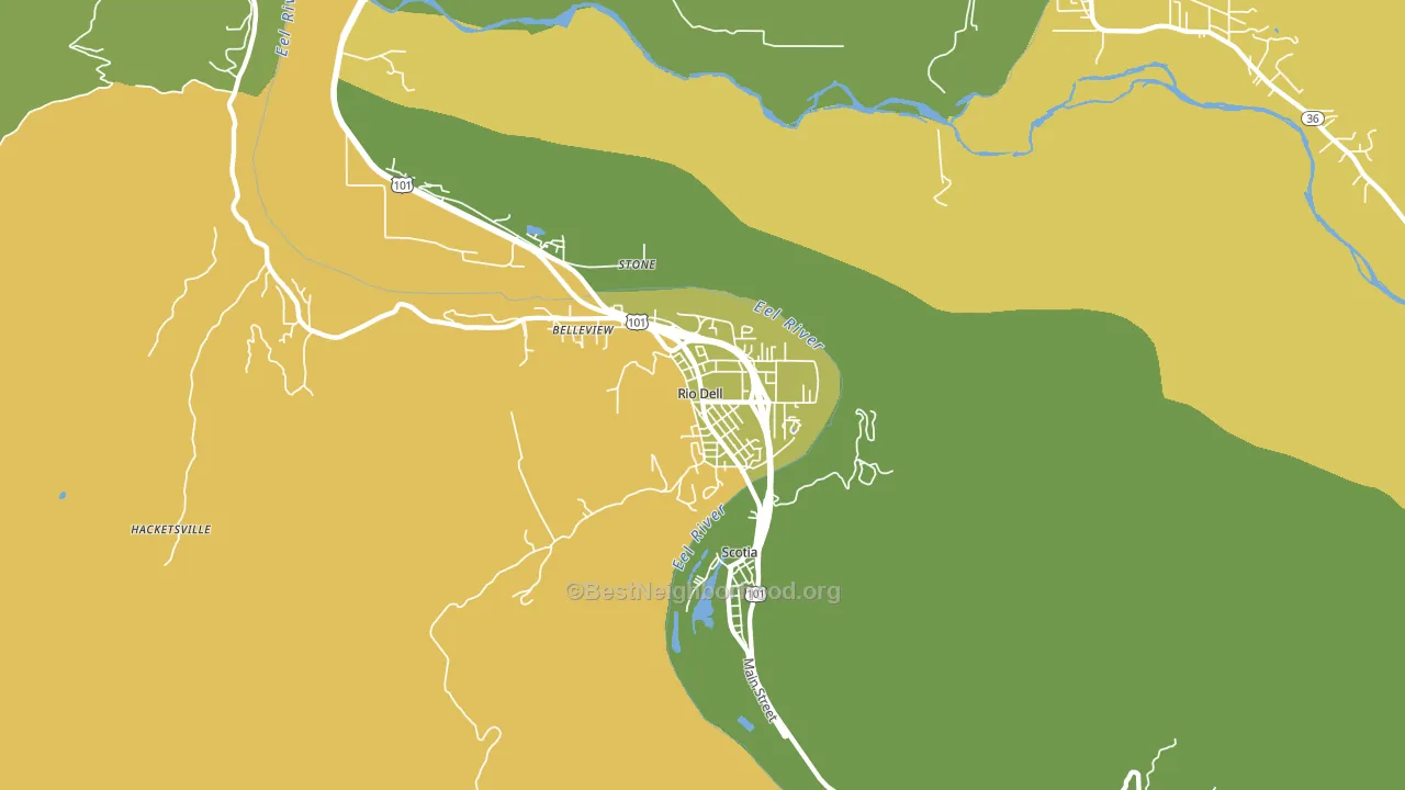 Rio Dell, CA block-group voter-turnout map