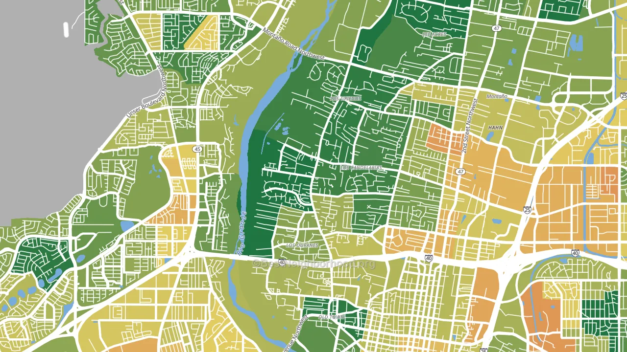 Rio Grande, Albuquerque, NM block-group voter-turnout map