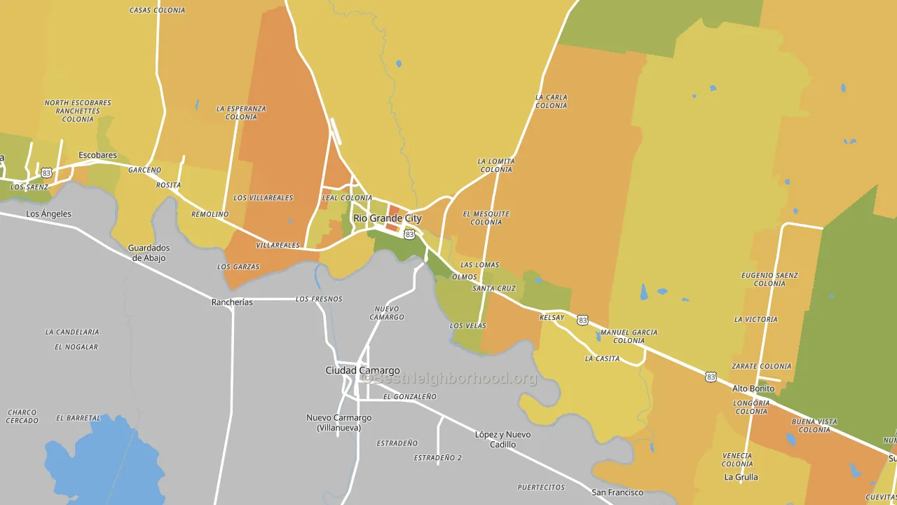 Rio Grande City, TX block-group voter-turnout map