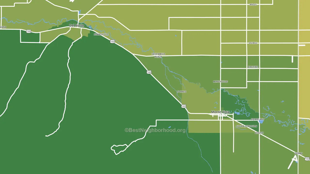 Rio Grande County, CO block-group voter-turnout map