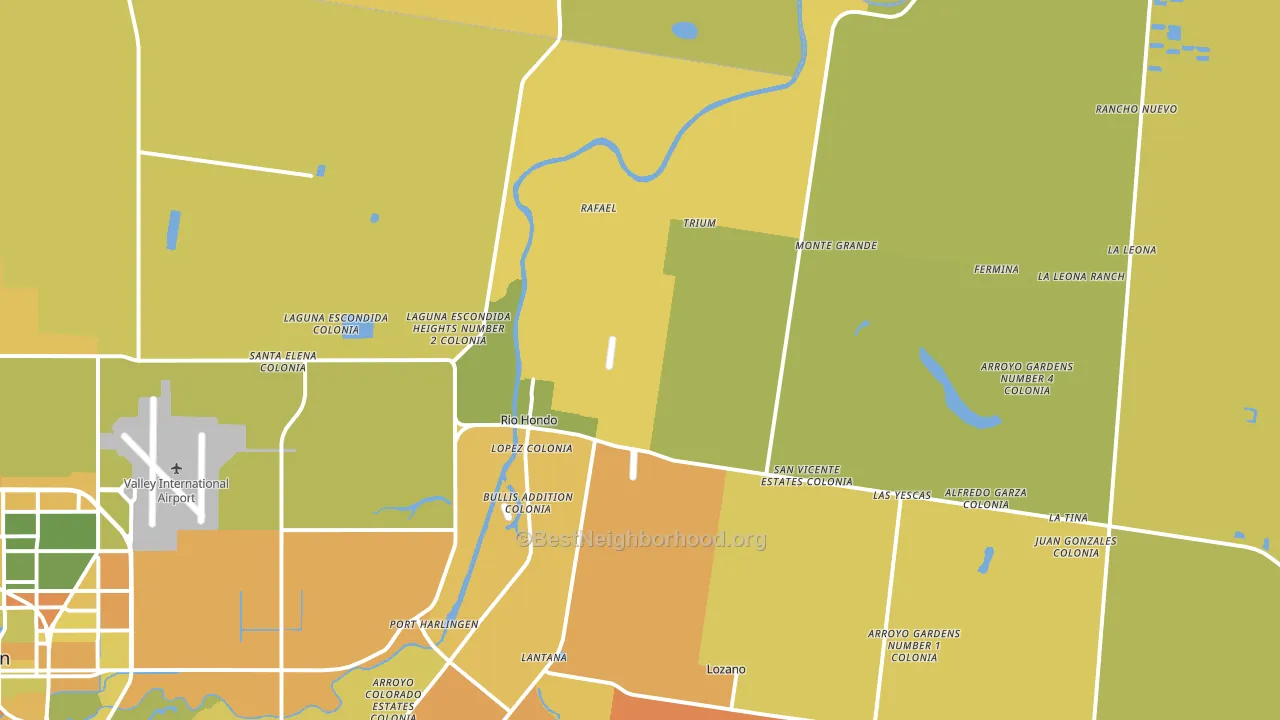 Rio Hondo, TX block-group voter-turnout map