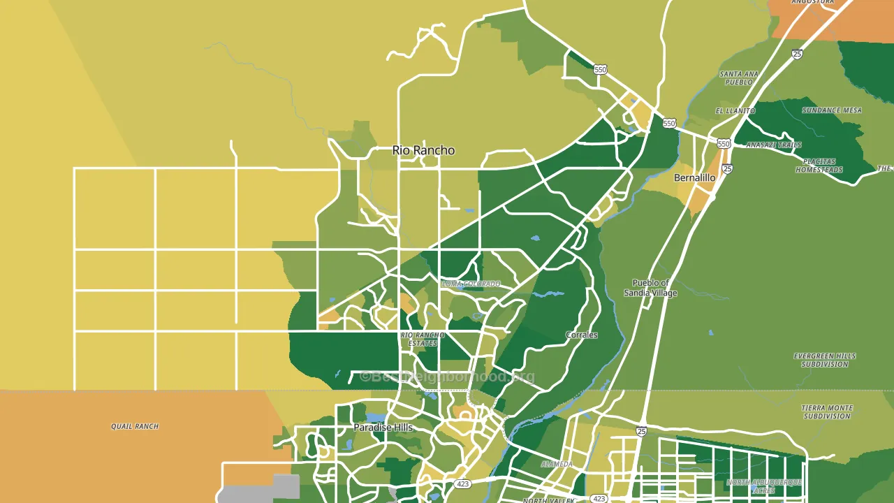 Rio Rancho, NM block-group voter-turnout map