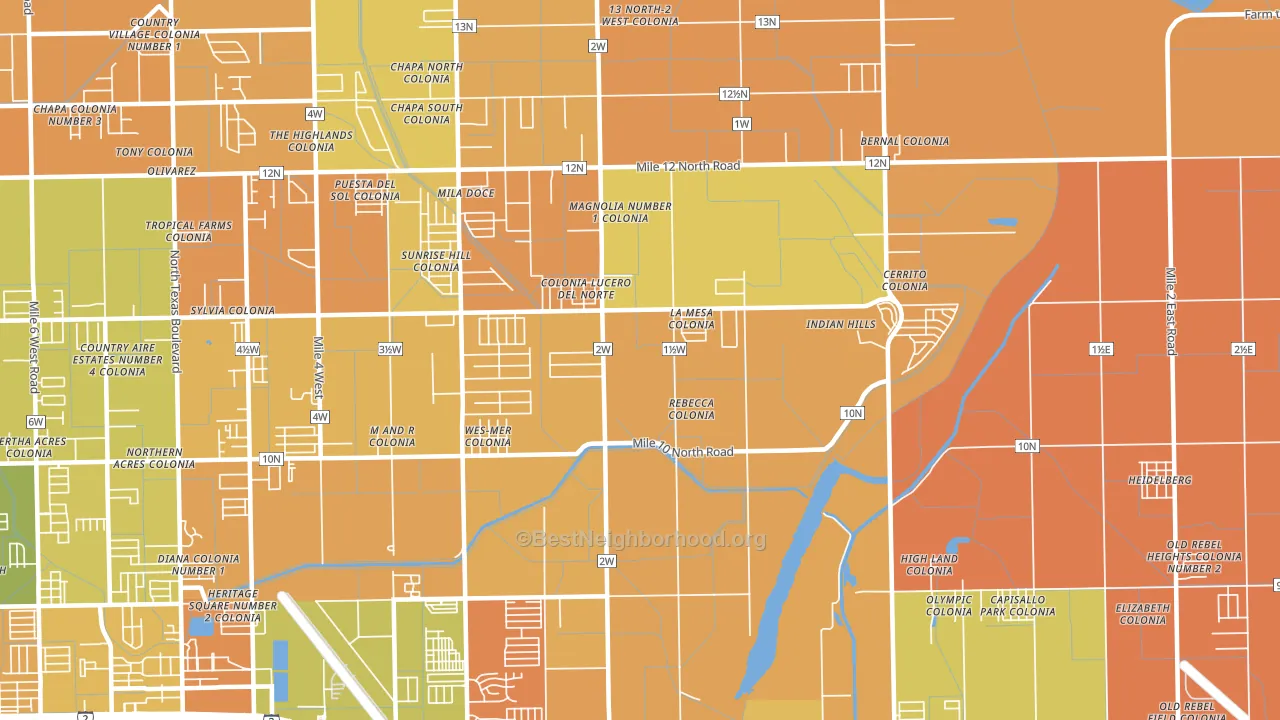 Rio Rico, TX block-group voter-turnout map
