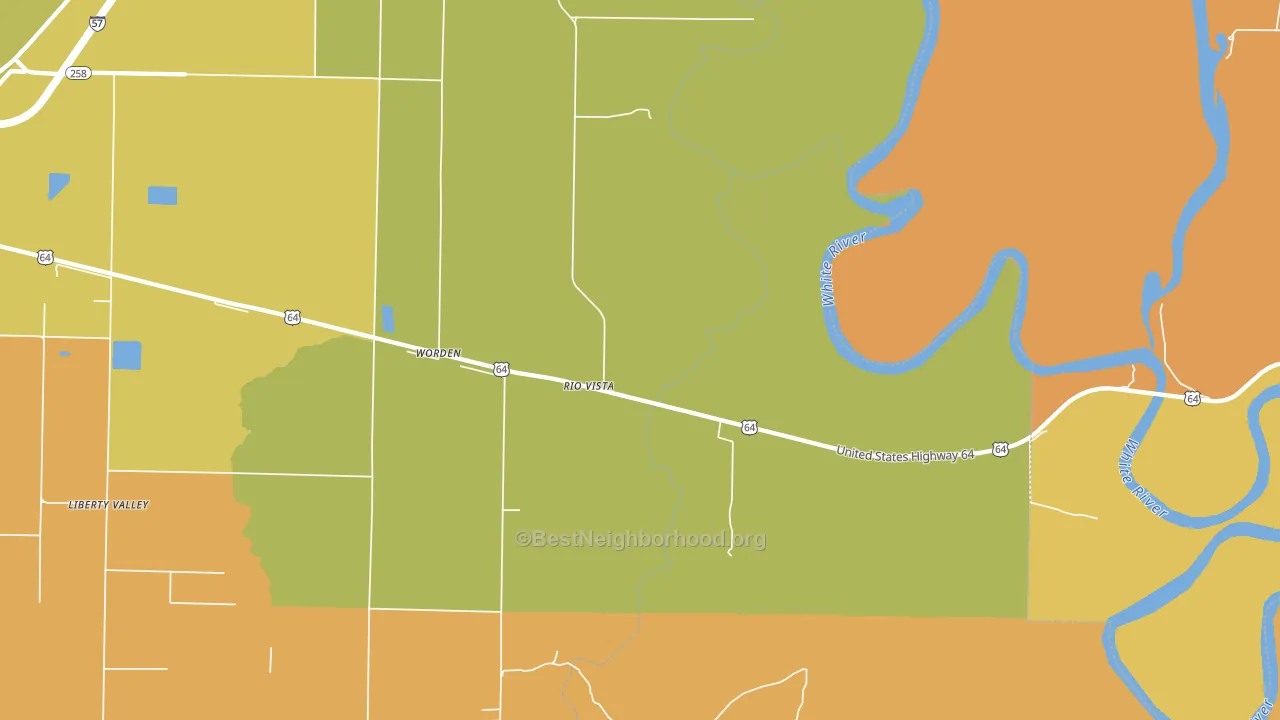 Rio Vista, AR block-group voter-turnout map