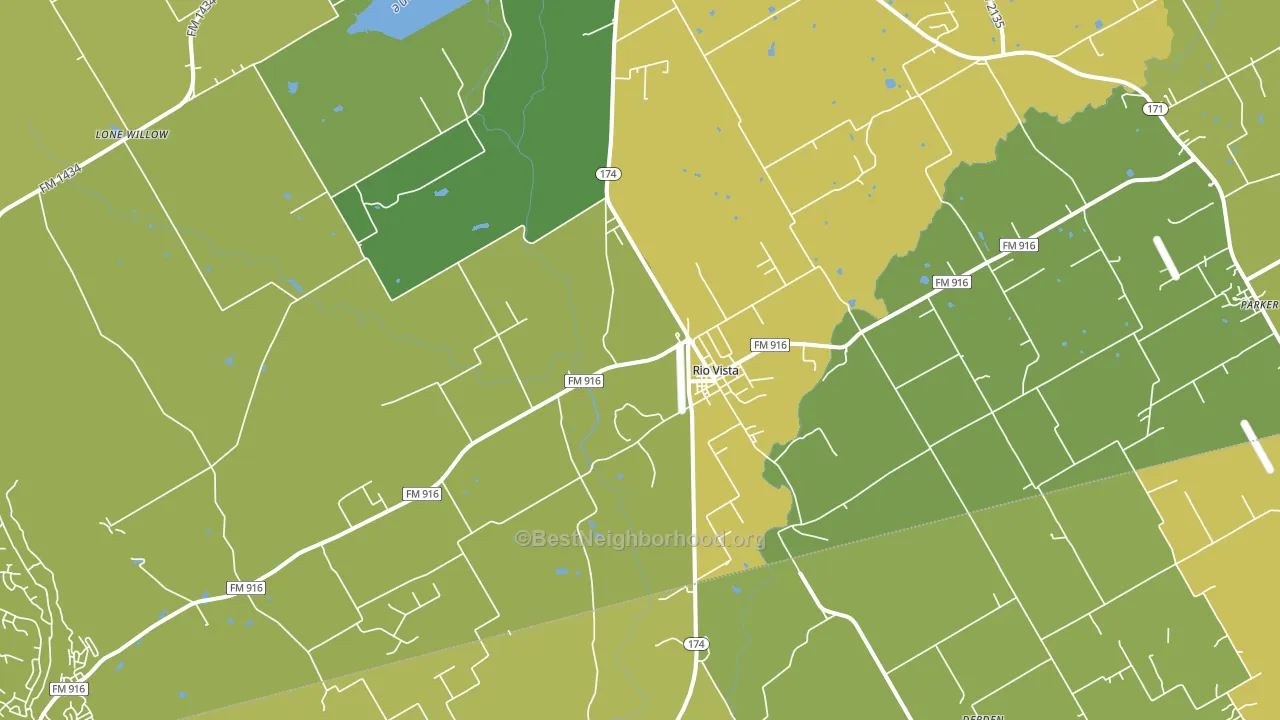Rio Vista, TX block-group voter-turnout map