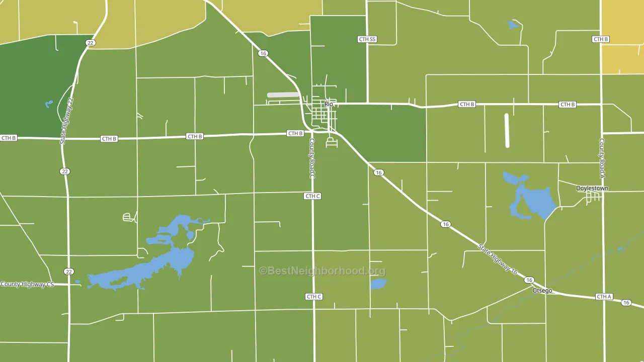 Rio, WI block-group voter-turnout map