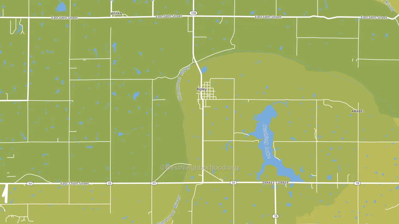 Ripley, OK block-group voter-turnout map