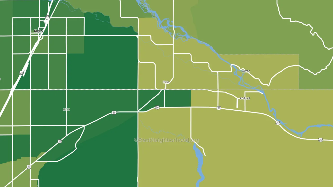 Ririe, ID block-group voter-turnout map