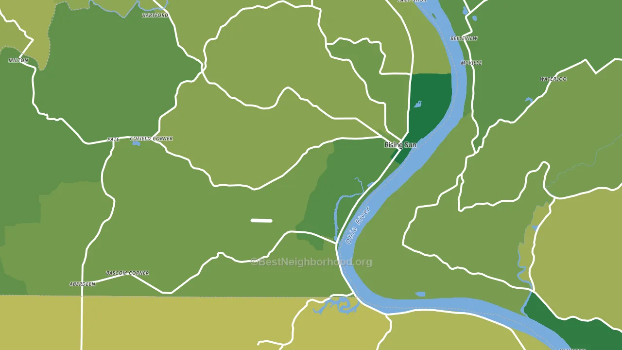 Rising Sun, IN block-group voter-turnout map