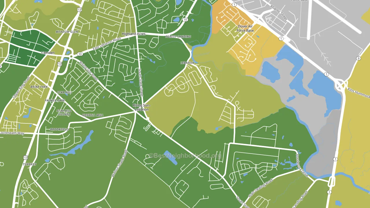 Rising Sun-Lebanon, Magnolia, DE block-group voter-turnout map