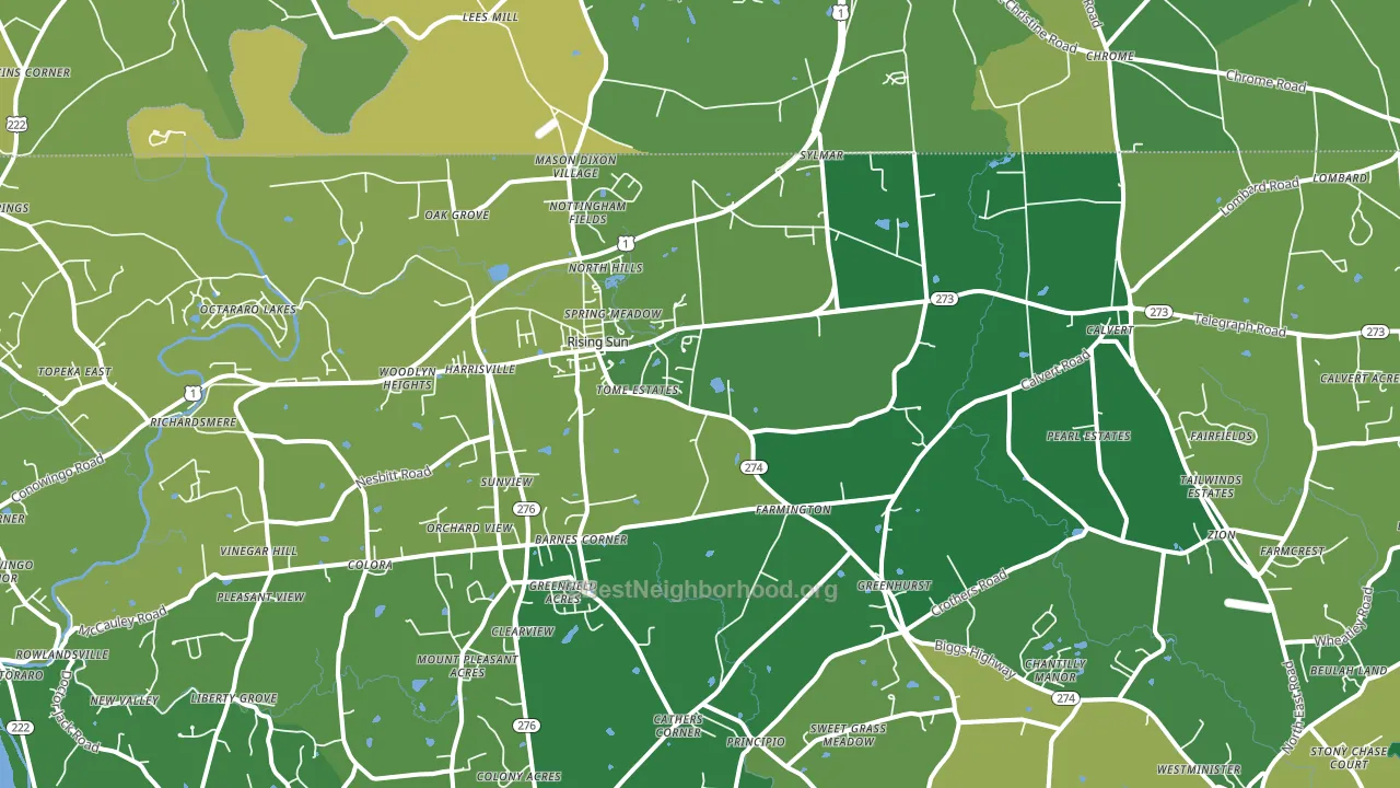 Rising Sun, MD block-group voter-turnout map